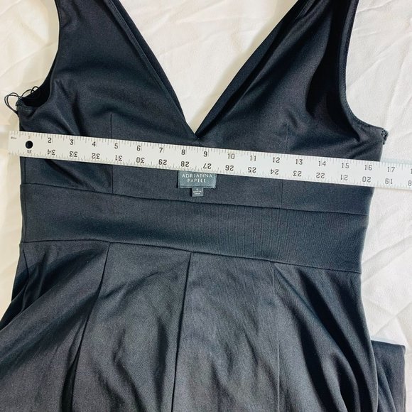 Adrianna Papell Women's Dress Size 2 Black Crepe Satin Bow Back Long Gown 6 - Picture 9 of 10